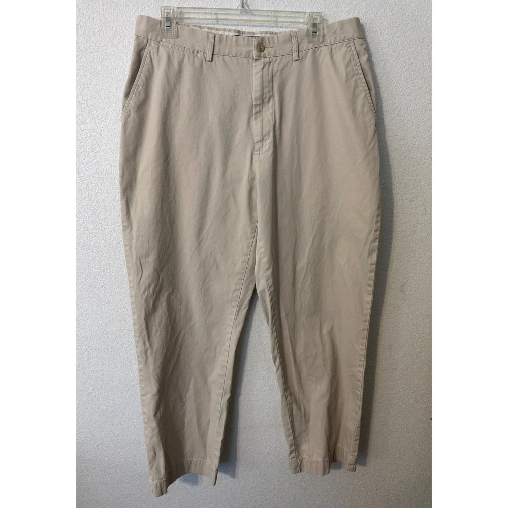 Polo Ralph Lauren Mens Classic Fit Chino Pants Beige Cotton Flat Front‎